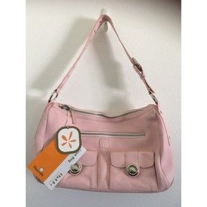 Fleurville Pink Leather Diaper Bag